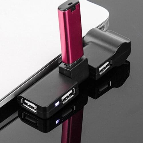 Creative Usb Hub Pipe Shape Rotatable 4 Ports Mini Usb Hub Splitter Data Cable Adapter Connector For Car Laptop Computer