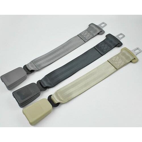 Universal Car Safety Seat Belt Extender Type A Tongue Width 21.5mm Black Gray Beige L=45cm FEA037