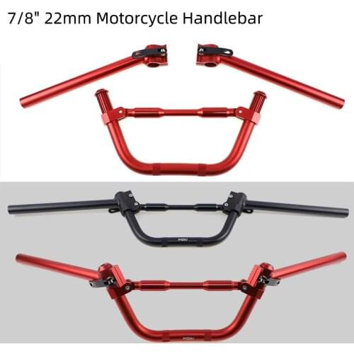 1Pcs For Honda Yamaha Suzuki Kawasaki 7/8" 22mm Motorcycle Handlebar Aluminum Alloy Detachable Handlebar Universal Modification