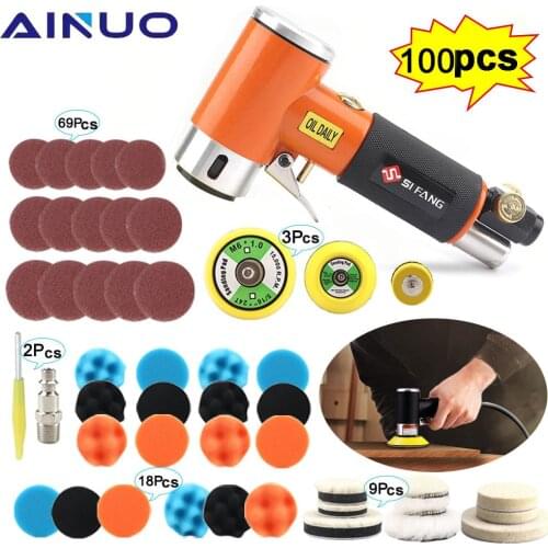 2'' 3'' Air Sander Mini Pneumatic Random Orbital Polisher Machine Car Polishing High Speed Buffer Dual Action Polishing Tools