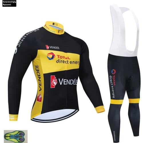2020 Men Total Direct Cycling Clothing Set Autumn Racing Team Bike Clothing Bicycle Sportswear Long Sleeve Cycling Jersey Suit