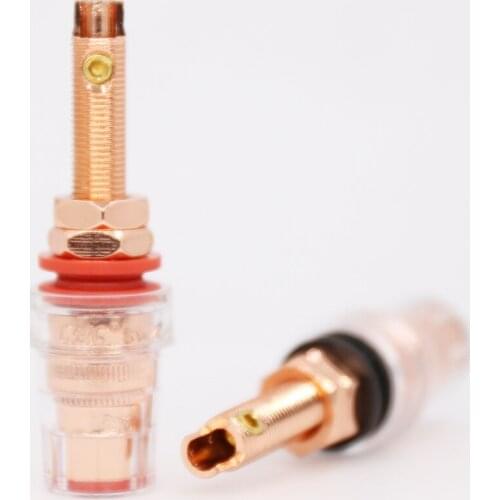 4pcs Red Coppper plated Speaker Amplifier Binding Post Terminal Hi-End Eutectic binding post