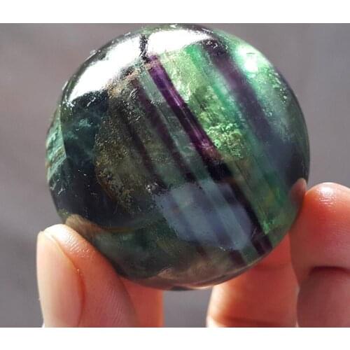 48 mm Natural Fluorite Quartz Crystal Sphere Ball Healing