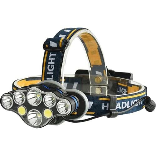 8-light USB Charging T6+COB Strong Light Headlamp Red Light Warming Lamp for Outdoor Activity Hunting Fishing