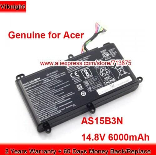 Genuine AS15B3N Battery for Acer Predator 15 G9-591-58GN 17 G9-791-72VU GX21-71-74GK 14.8V 6000mAh 88.8Wh