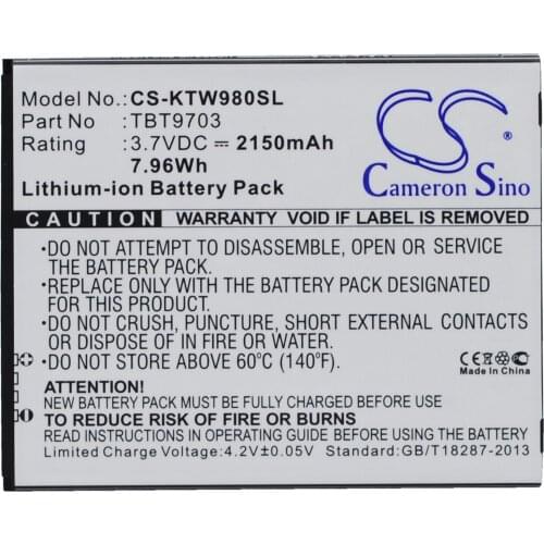 CS 2150mAh / 7.96Wh battery for K-Touch KIS 3, KIS 3W, KIS 4, KIS 4W, W98 TBT9703