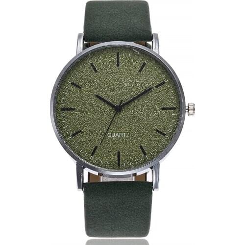 2020 Fashion Green Watches Men Casual Wristwatches Leather Band Quartz Watches Men No Brand Watch Cheap Price Relogio Masculino