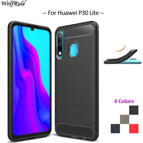 Carbon Fiber Phone Case For Huawei P30 Lite Case Soft TPU Back Cover For Huawei P30 Lite Rugged Protective Phone Bumper 6