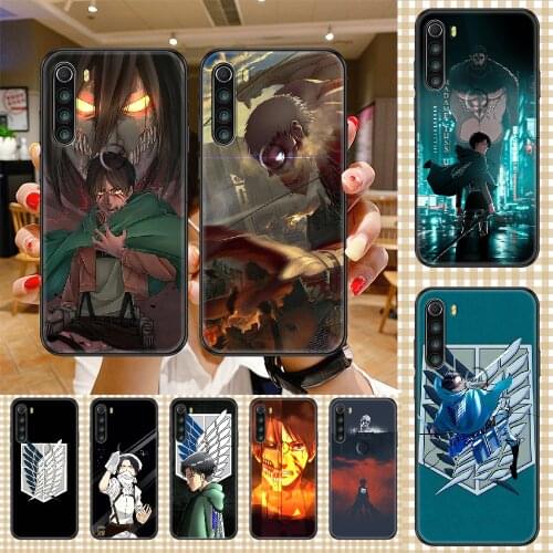 Anime Attack on Titan Phone case For Xiaomi Redmi Note 7 7A 8 8T 9 9A 9S 10 K30 Pro Ultra black luxury Etui fashion coque 3D