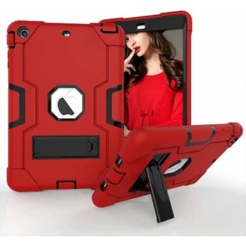 Kids Kickstand Silicone Cover Case For iPad Mini 1 2 3 Luxury Shockproof 360 Full Protective Cover Armor Defender Hard Cases