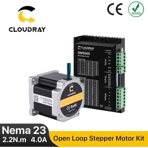 Cloudray Nema 23 Stepper Motor Driver Kit Open Loop 2.2N.m 4A 1.4A-5.6A 18-50VDC for 3D printer CNC Engraving Milling Machine