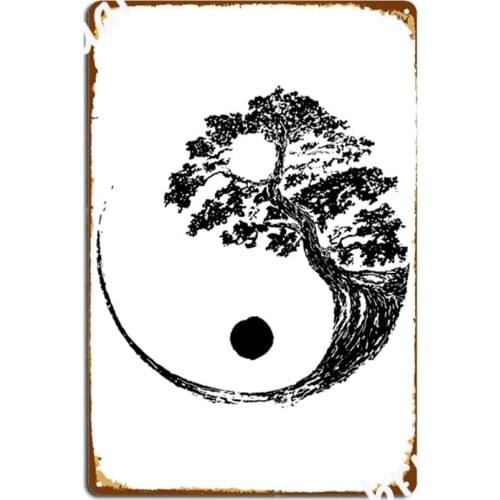 Yin Yang Bonsai Tree Japanese Metal Signs pub Customize Club Bar Wall Decor Tin sign Posters
