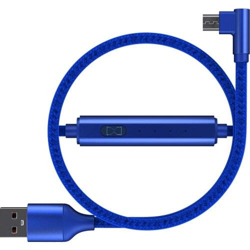 1m 2m Micro USB Cable 90 Degree with Timer Nylon Braided 2.4A Fast Charging Data Cable for Huawei Samsung xiaomi Android Phone