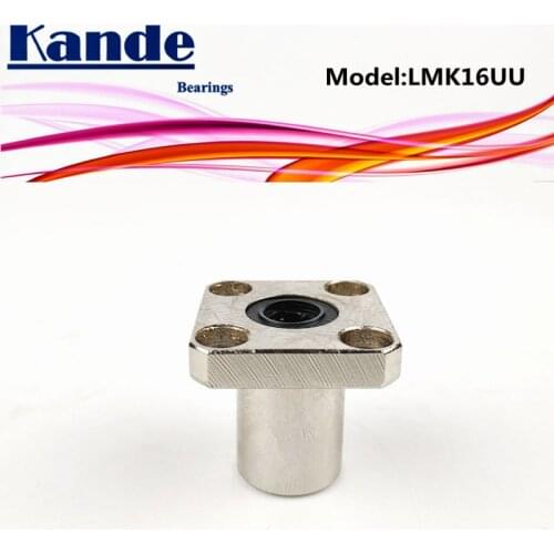 Kande Bearings LMK16 UU 2pcs LMK16UU Square Flange Linear Bearing dr:16mm LMK16