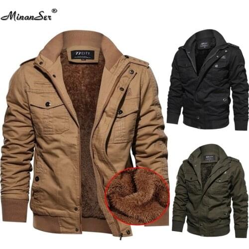Winter Jacket Men Military BomberAir Force Cargo Pilot Army Coat Casual Thermal Thicken Wool Liner Tactical Cotton Jackets