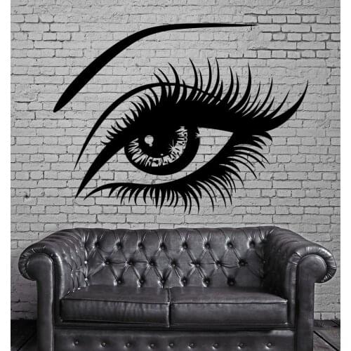Hot Big Eye Lashes Vinly Wall Stickers Sexy Beautiful Female Eye Wall Decal Decor Home Wall Mural Home Design Art Sticker D226C