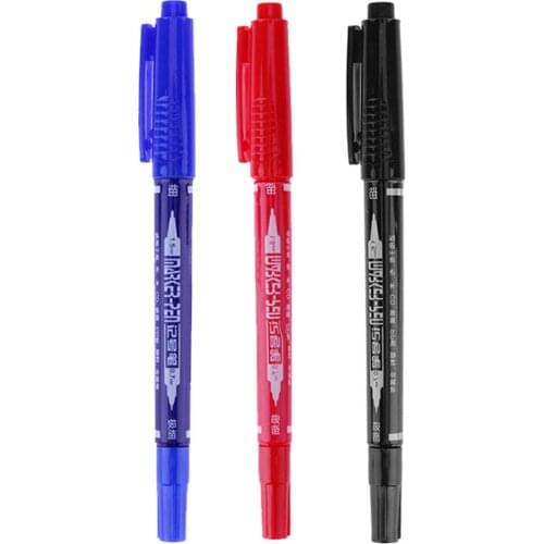 Waterproof Twin Tip Permanent Markers Dual Head Drawing Painting Sketch Fineliner Marker Pen School Office Stationery Supplies