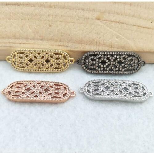10 Pieces CZ zircon Micro Pave Connector,Double Bails Beads Charm,for DIY Bracelets Jewelry Finding CT375