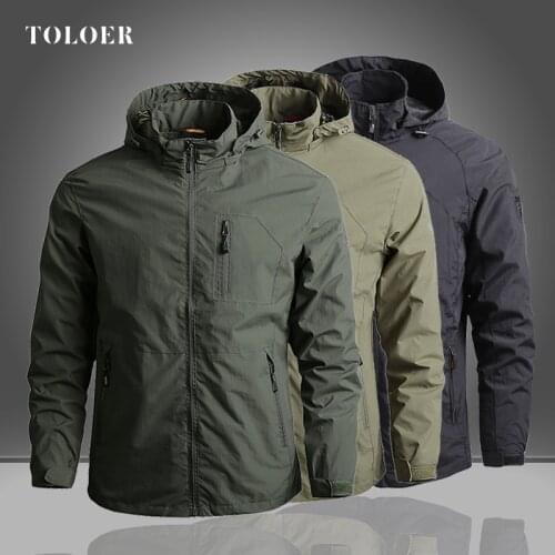 2021 Tactical Jacket Men Autumn Bomber Jacket Hooded Quick-dry Mens Coat Outerwear Army Male Military Jackets Zipper Breathable