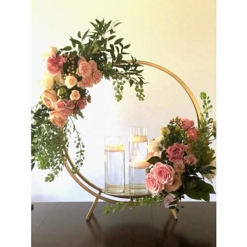 New styl wedding prop iron ring shelf artificial flower wall stand door wedding background decor iron arch iron stand senyu01187