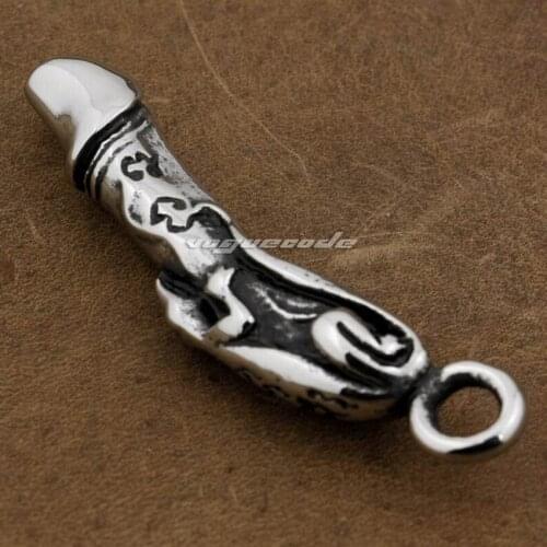 316L Stainless Steel Huge Phallus Phallic Pendant Mens Biker Rocker Punk Style 6H014
