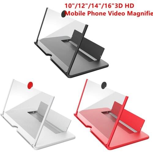 10/12/14/16" 3D Mobile Phone Magnifier HD Video Amplifier Stand Bracket with Movie Game Magnifying Folding Phone Desk Holder