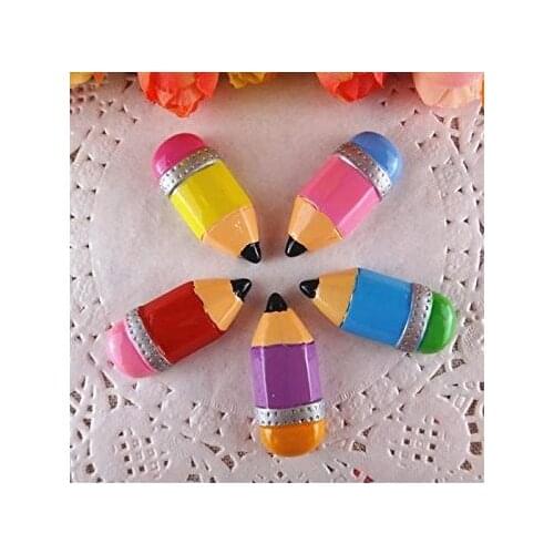 38*16mm Resin Pencil, Resin Back to School Crafts Decorations and Scrapbooking miniatures