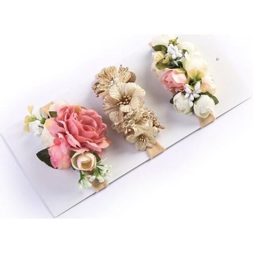 Flower Headband for Baby Girl Super Soft Elastic Nylon Childrens Flower Hair Band Kids Hair Accessories Fashion Tie Handmade