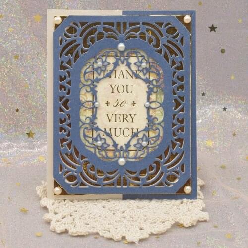 Rectangle Lace Flowers Frame Dies Metal Cutting Dies for Scrapbooking Album Paper Card Decoration Paper Embossing Die Cutting