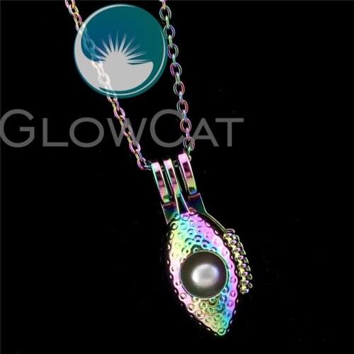 R-C636 Colorful Sports Football Beads Cage Pendant Perfume Diffuser Aromatherapy Stone Pearl Cage Locket Necklace