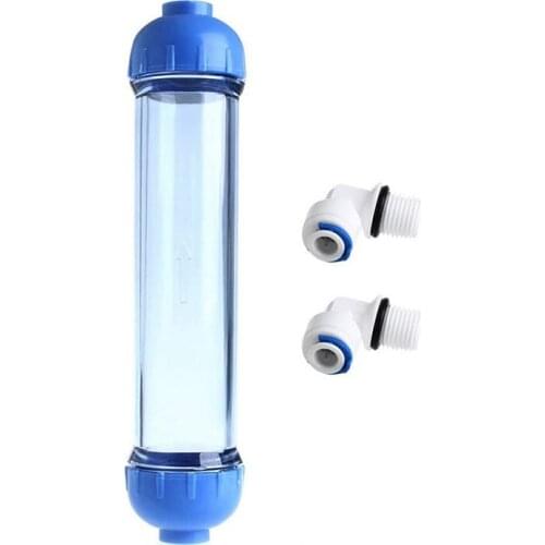 Replacement Water Filter Housing Fill Shell Filter Tube Transparent Reverse Osmosis,Two Open Ends, Refillable Filter