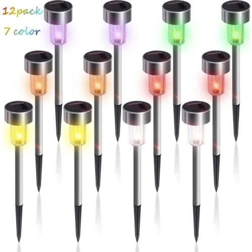 12 Pcs LED Solar Garden Lights Outdoor Solar Powered Lamp Lantern Waterproof Landscape Lighting For Pathway Patio Yard Lawn