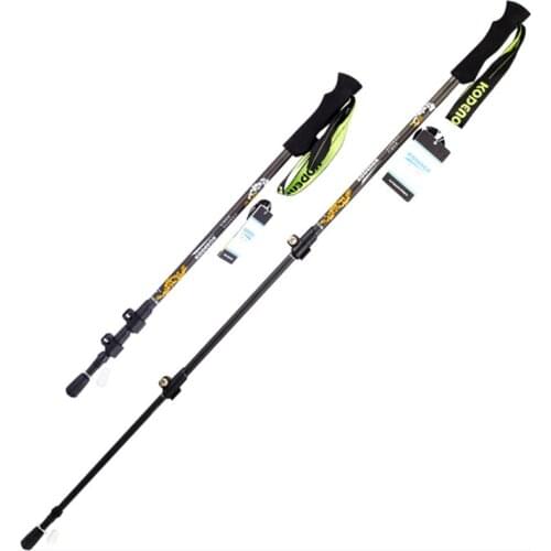 Carbon fiber outdoor trekking poles for camping and hiking ultra-light adjustable three-section telescopic trekking poles