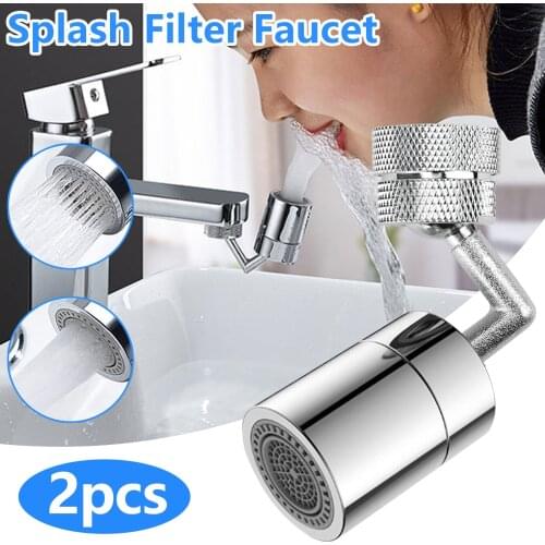 Universal Rotation Faucet Head Dual Mode Splash Filter Tap Spray Foamer Aerator Nozzle with Textured Nuts Behogar faucet
