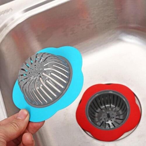 Flower Shaped Silicone TPR Kitchen Sink Strainer Bathroom Shower Drain Sink Drains Cover Sink Colander Sewer Hair Filter Straine