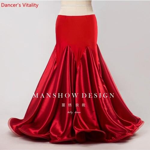 High-end Custom Belly Dance Long Skirt 2019 Autumn And Wnter New Package Hip fishtail Skirt 1080 Degree Hem Satin Skirt