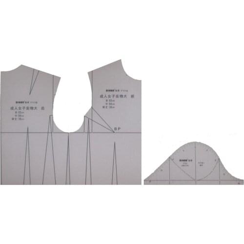 1:4 Clothing Design Ruler for Doll Clothing and Sleeve Ruler Drafting Three-dimensional Cutting 115*110mm and 130*82mm