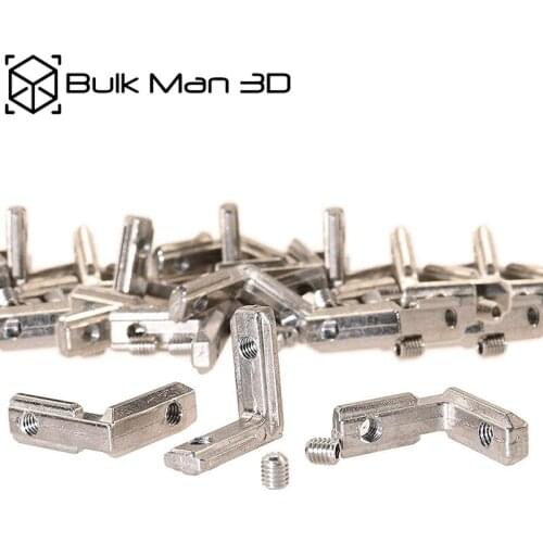 10pcs/Lot L Shape 90 Degree 4040 Aluminum Profile Inside Bracket Cast Aluminium Zinc Coated Connector for 3D Printer CNC Parts