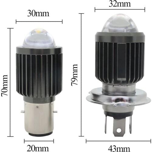 10pcs Hight 30W BA20D H4 White & Yellow Color LED Motorcycle Headlight Scooter Motorbike Headlamp Light Bulb Accessories 12-80V