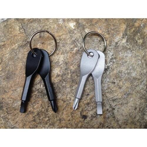 200pcs Screwdriver Keychain Key Shape Stainless Steel Mini Slotted Pocket Repair Tool Multifunction Screwdriver Fathers Gifts
