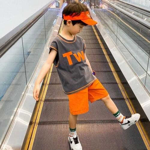 2021 Children Outfit Suit Cute Baby Boys Girls Cartoon Clothes Summer Cotton 3-12 Years Kids Boys Clothes Sets T-shrit+shorts