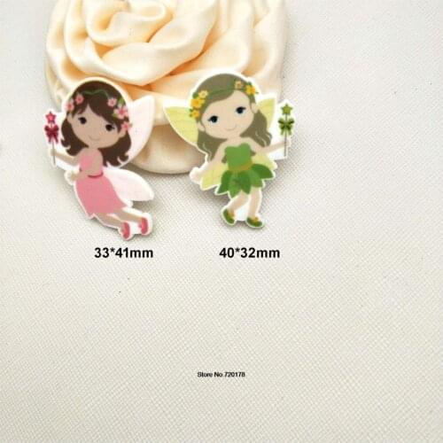 30pcs/50pcs Mixed cartoon Angel girl plastic flat back planar resin cabochon DIY Craft Supplies STK59