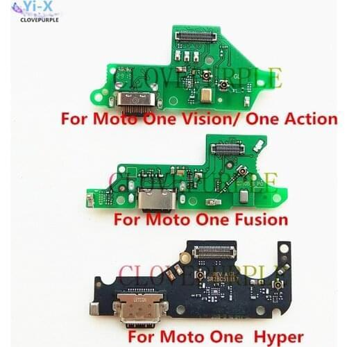 30pcs/Lot USB Charging Board Dock Connect Charger Port Flex Cable for Motorola Moto One Vision Action Hyper Fusion Plus