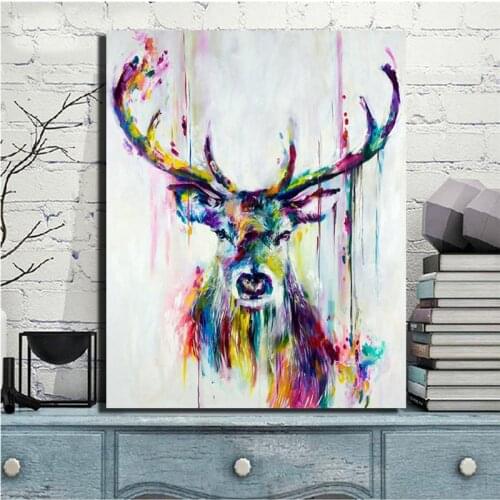 Abstract Wild Watercolor Deer Minimalist Posters and Prints Animal Canvas Painting Scandinavian Nordic Style Kids Decoration
