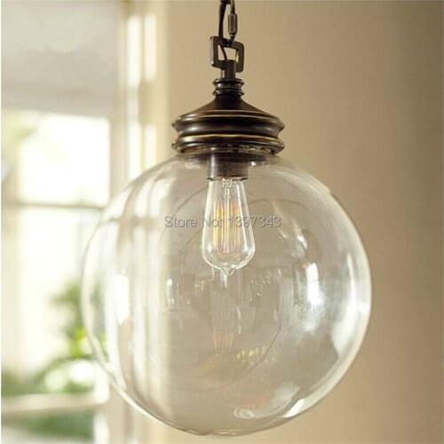 Wonderland Retro Vintage Loft Glass Ball Pendant Balck Dia 20/25/30CM Lighting Hot Home Decorate PL-32