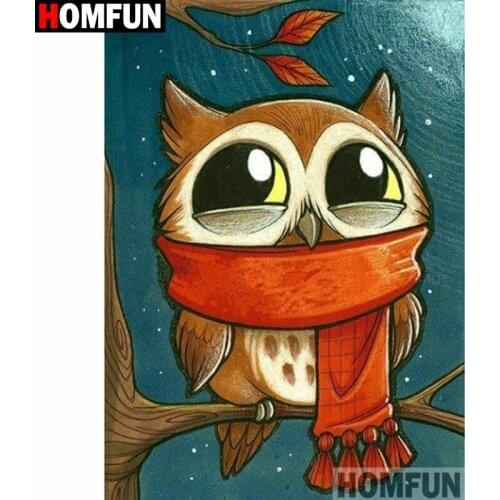 HOMFUN Full Square/Round Drill 5D DIY Diamond Painting "Cartoon owl" Embroidery Cross Stitch 5D Home Decor Gift A18233