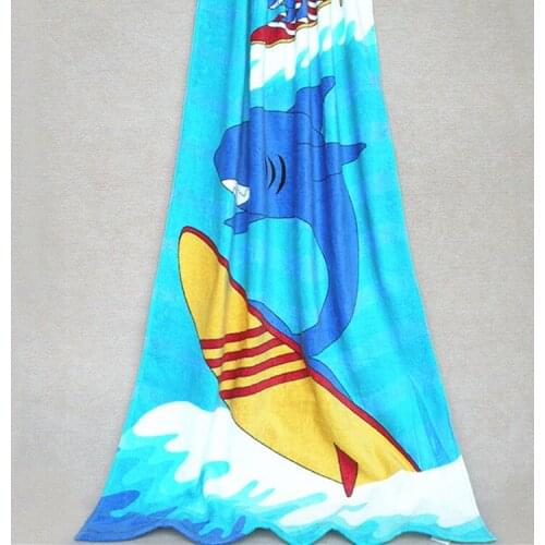 Free shipping 75*150cm Cartoon Surf shark Towels baby bath towel Children Beach Bath Towel Cartoon Children Cover