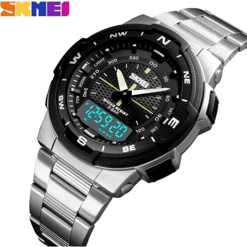 SKMEI 1370 Fashion Sport Watch Men Quartz Clock Mens Watches Top Brand Luxury Steel Business Waterproof Watch Relogio Masculino