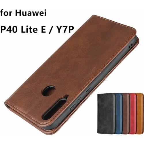 Leather case For Huawei P40 Lite E / Huawei Y7P Flip case card holder Holster Magnetic attraction Cover Case Wallet Case
