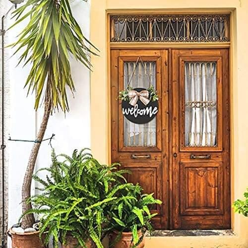 Entrance Decoration Logo Garland Welcomes You Porch Ornaments 30cm Farmhouse Decorative Plate Boho Home Decoration